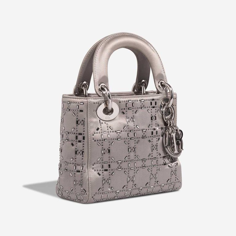 Dior Lady Mini Satin Taupe Silver | Sell your designer bag