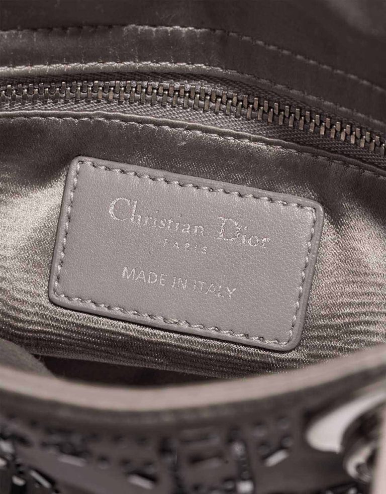 Dior Lady Mini Satin Taupe Silver Logo | Sell your designer bag