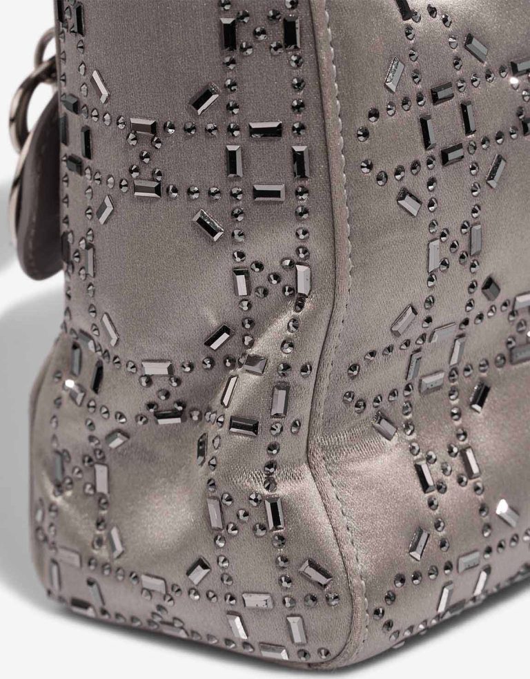 Dior Lady Mini Satin Taupe Silver Signs of wear | Sell your designer bag