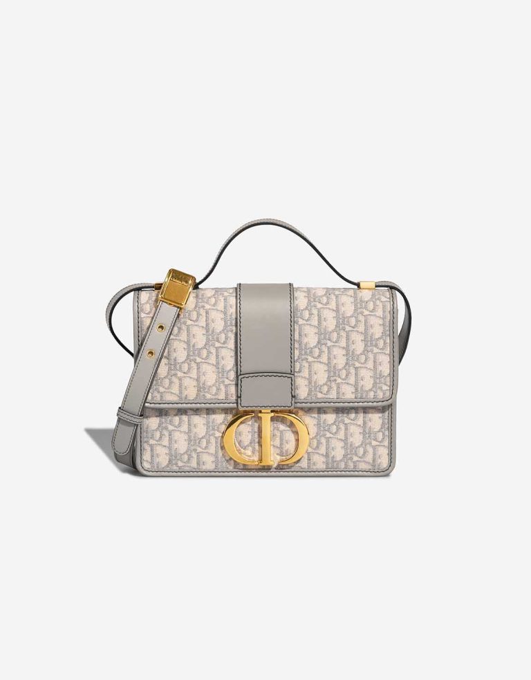 Dior 30 Montaigne Canvas / Calf Light Grey Front | Sell your designer bag