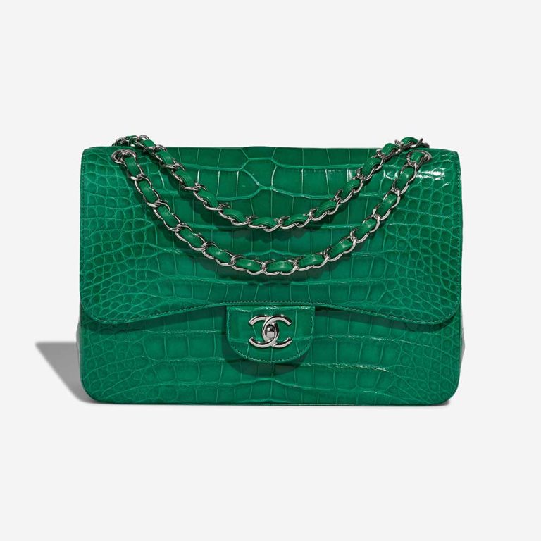 Chanel Timeless Jumbo Alligator Mississippi Emerald Front | Sell your designer bag