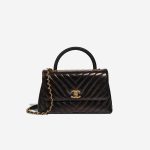 Chanel Timeless Handle Medium Lamb / Lizard Black Front | Sell your designer bag
