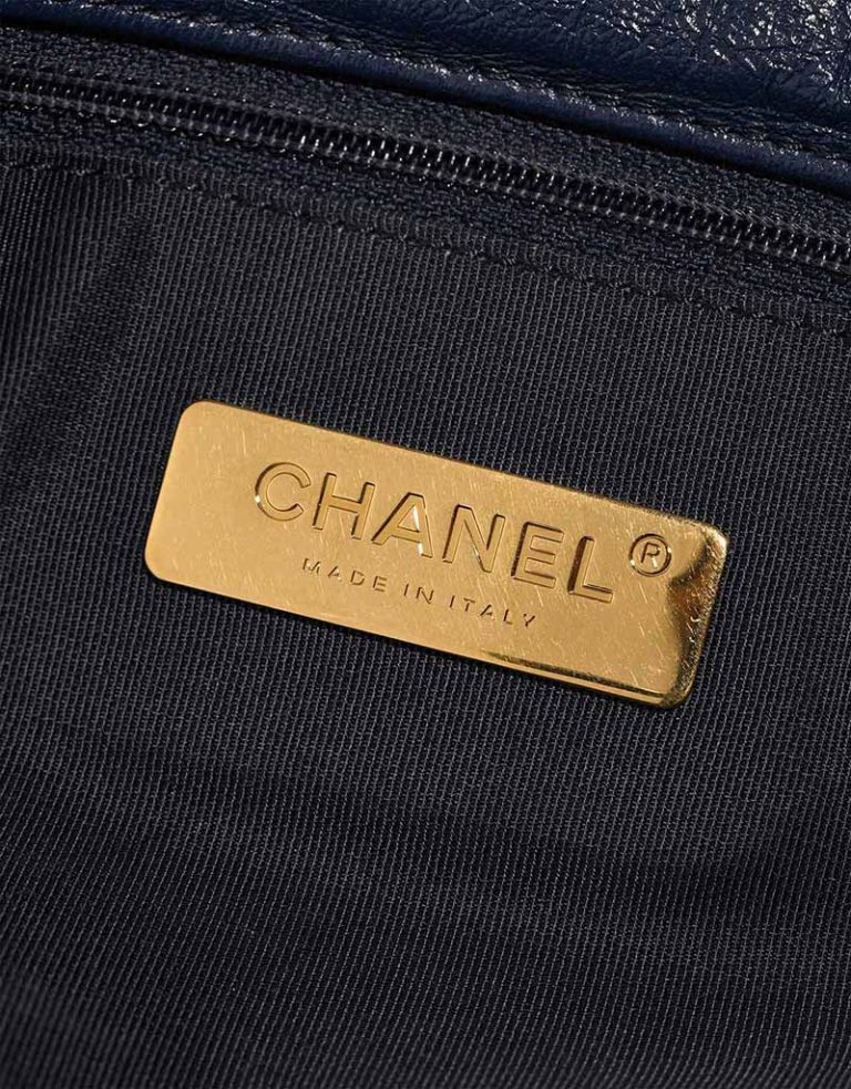 Chanel 19 Flap Bag Large Lamb Blue Logo | Sell your designer bag
