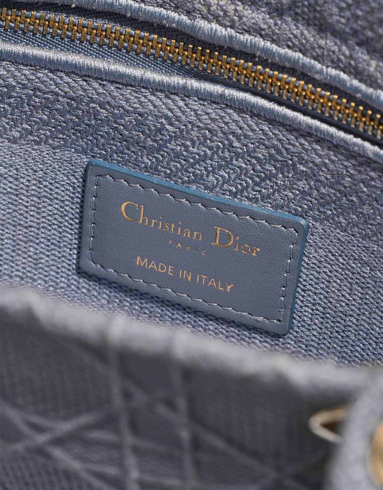 Dior Lady D-Lite Medium Canvas Blue Logo | Sell your designer bag