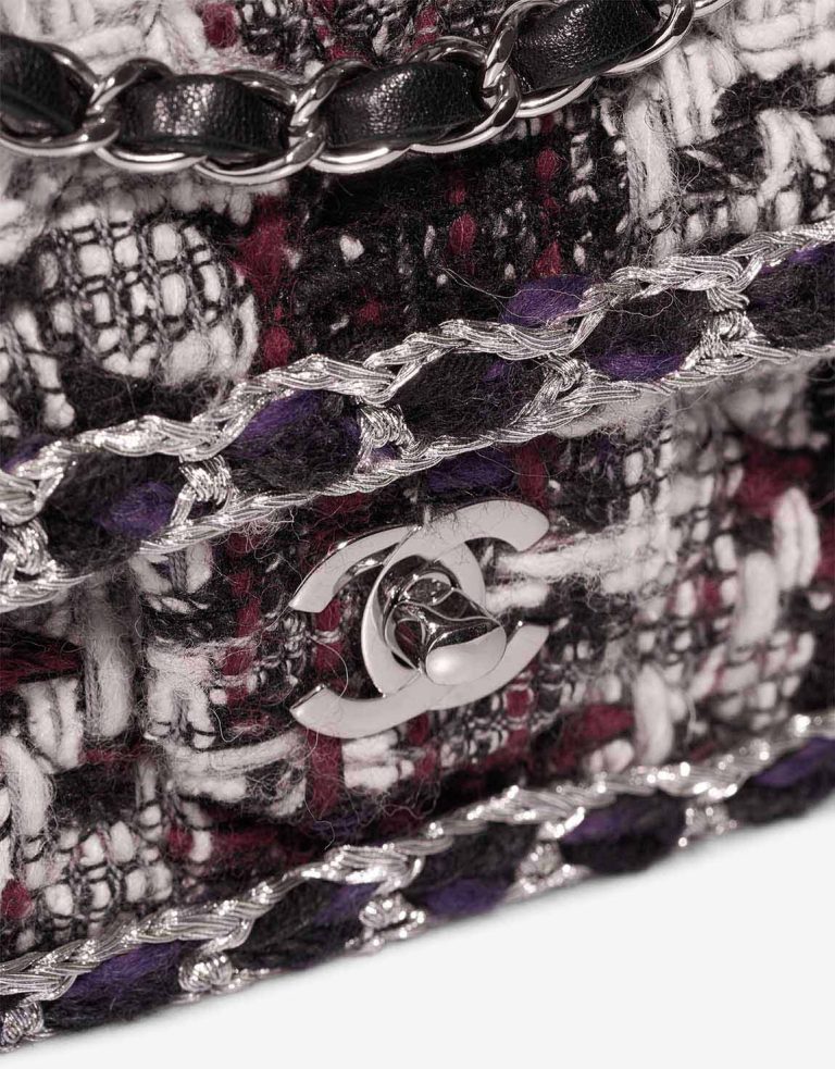 Chanel Timeless Medium Tweed Black / White / Purple Closing System | Sell your designer bag