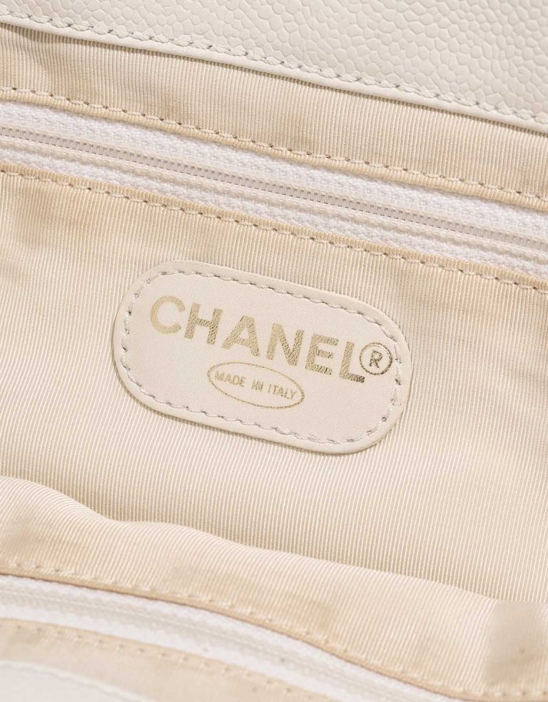 Chanel Shopping Tote Caviar White Logo | Sell your designer bag