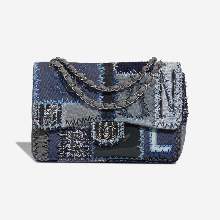 Chanel Timeless Jumbo Fabric / Denim Blue Front | Sell your designer bag