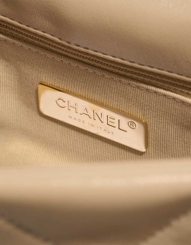 Chanel 19 Flap Bag Calf Beige Logo | Sell your designer bag