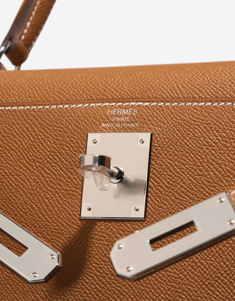 Hermès Kelly 28 Epsom Gold Logo | Sell your designer bag