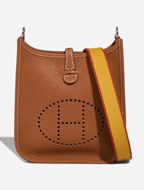 Hermès Evelyne 16 Taurillon Clémence Gold Front | Sell your designer bag