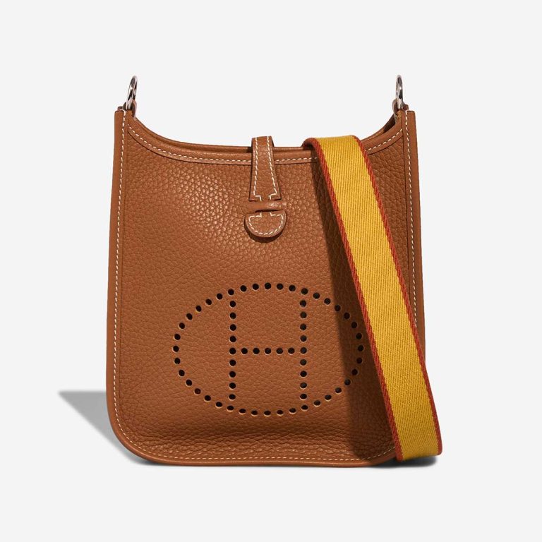 Hermès Evelyne 16 Taurillon Clémence Gold Front | Sell your designer bag