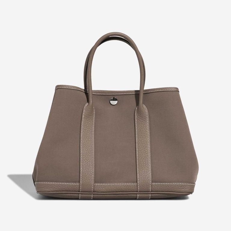 Hermès Garden Party 30 Clémence / Toile Étoupe Front | Sell your designer bag