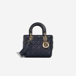 Dior Lady Small Lamb Dark Blue Front | Sell your designer bag