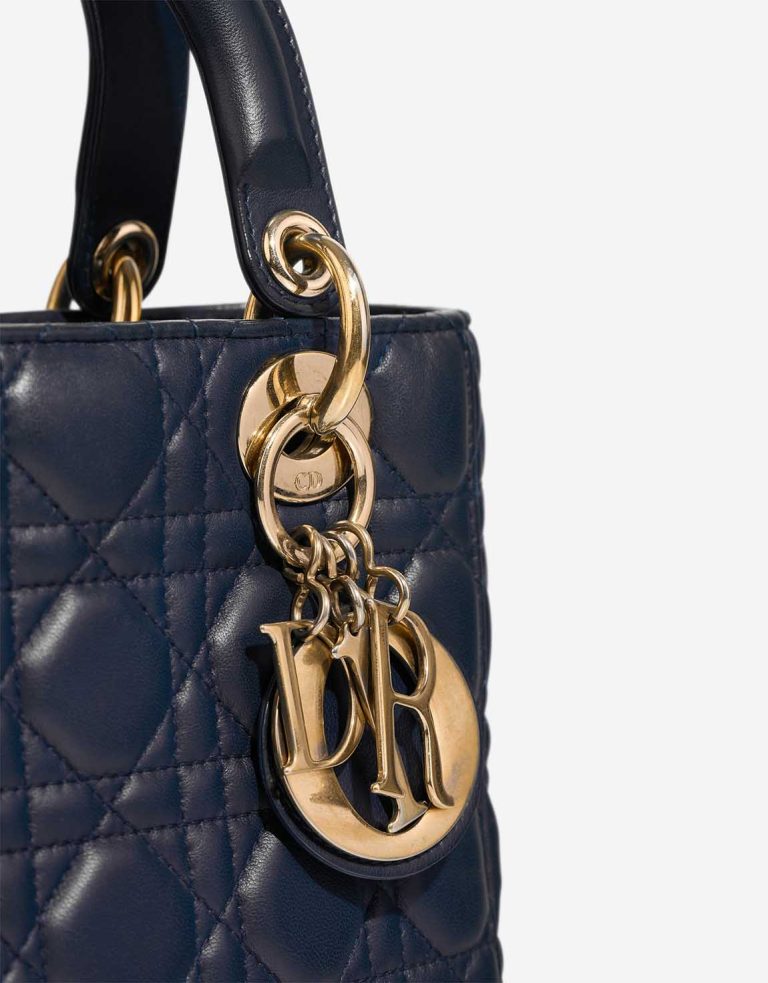Dior Lady Small Lamb Dark Blue Closing System | Sell your designer bag