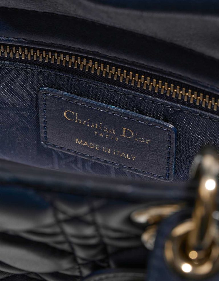 Dior Lady Small Lamb Dark Blue Logo | Sell your designer bag