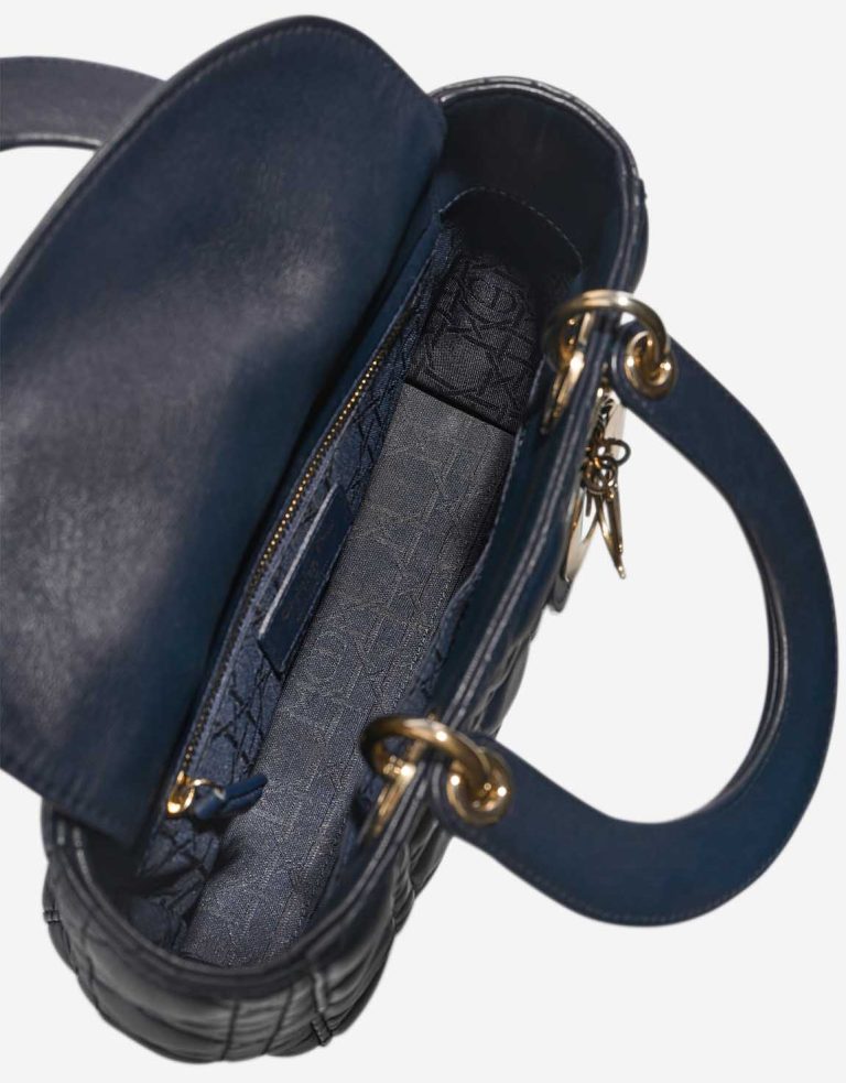 Dior Lady Small Lamb Dark Blue Inside | Sell your designer bag