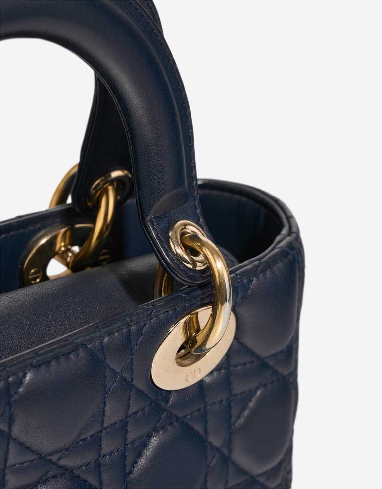 Dior Lady Small Lamb Dark Blue Signs of wear | Sell your designer bag