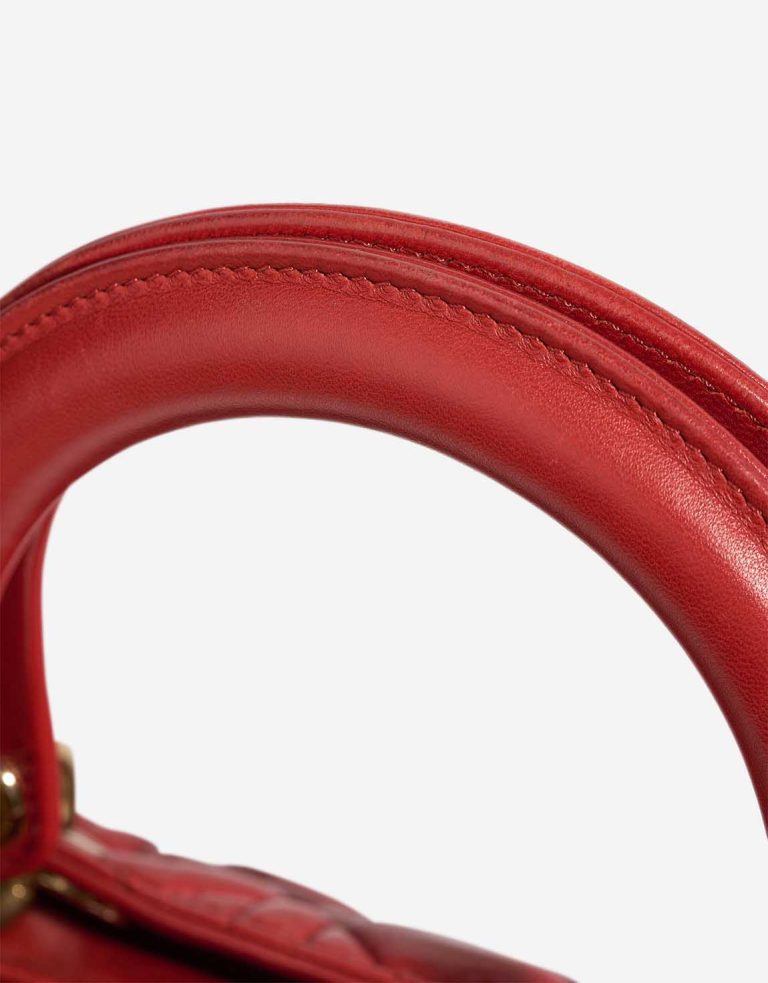 Dior Lady Medium Calf Red Signs of wear | Sell your designer bag