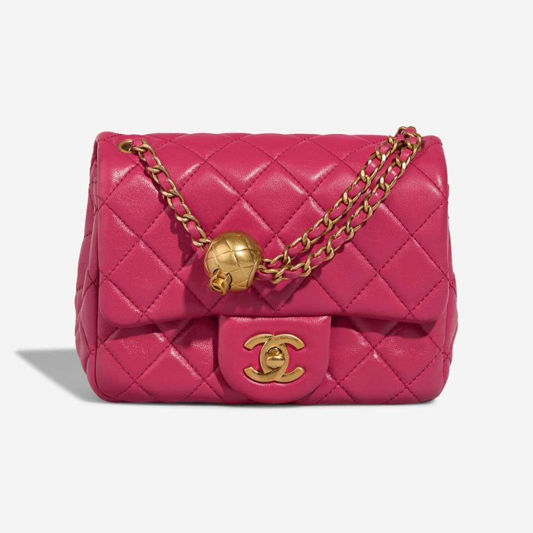 Chanel Timeless Mini Square Lamb Pink Front | Sell your designer bag