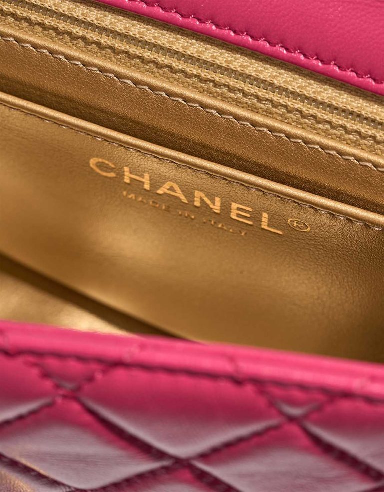 Chanel Timeless Mini Square Lamb Pink Logo | Sell your designer bag