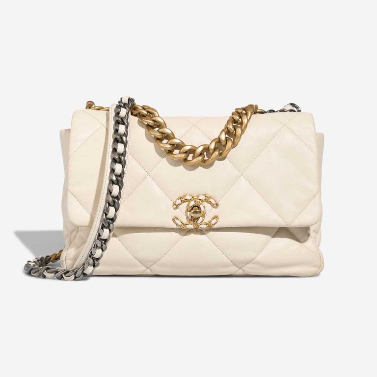 Chanel 19 Large Lamb White Front | Sell your designer bag