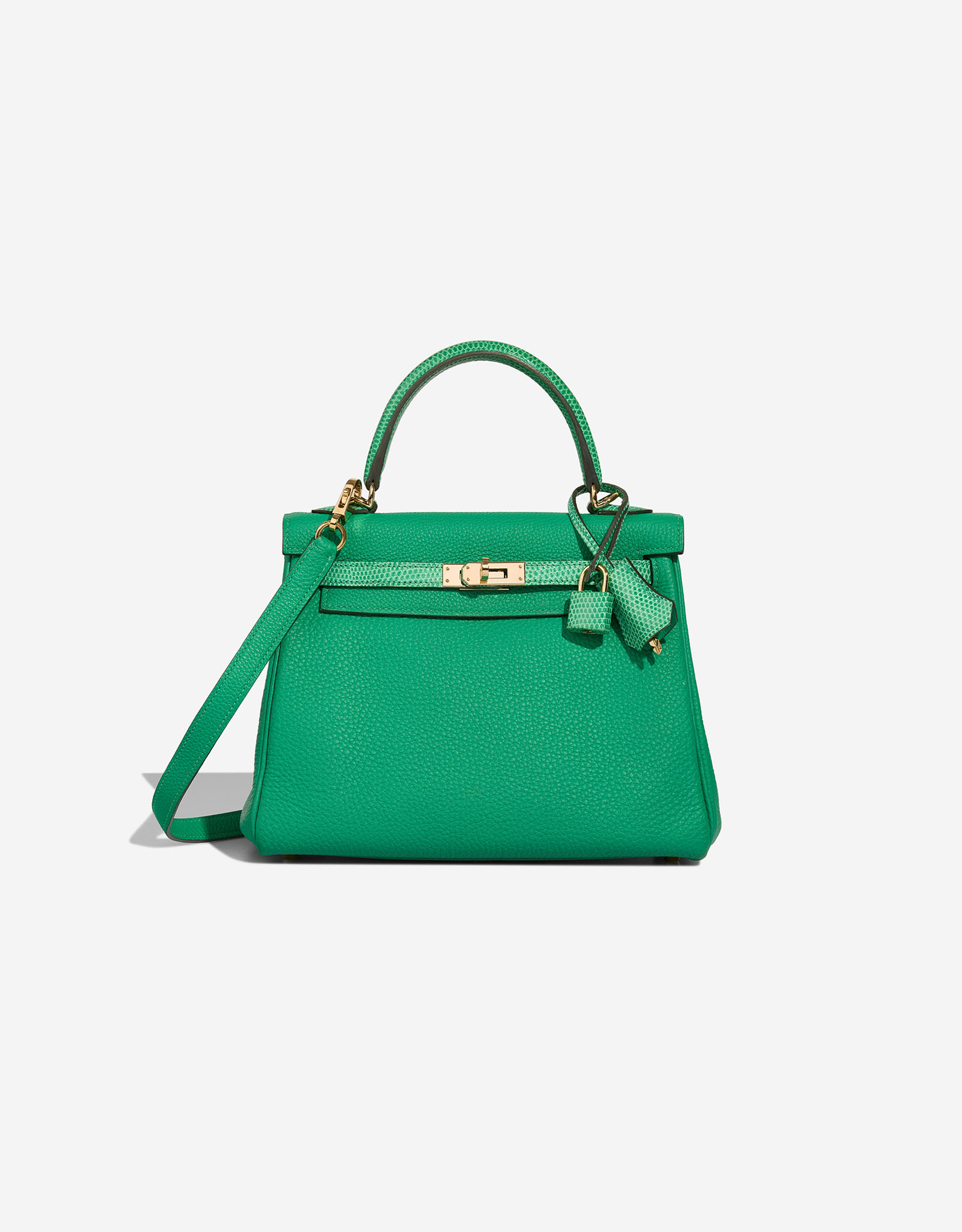 Hermès Kelly 25 Touch Togo / Niloticus Lizard Menthe | SACLÀB