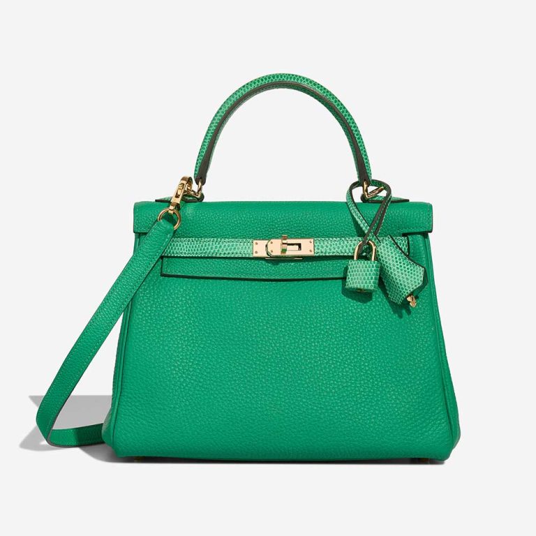 Hermès Kelly 25 Touch Togo / Niloticus Lizard Menthe Front | Sell your designer bag