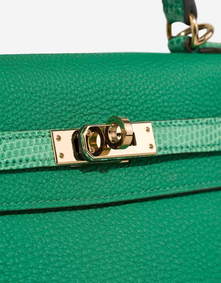 Hermès Kelly 25 Touch Togo / Niloticus Lizard Menthe Closing System | Sell your designer bag