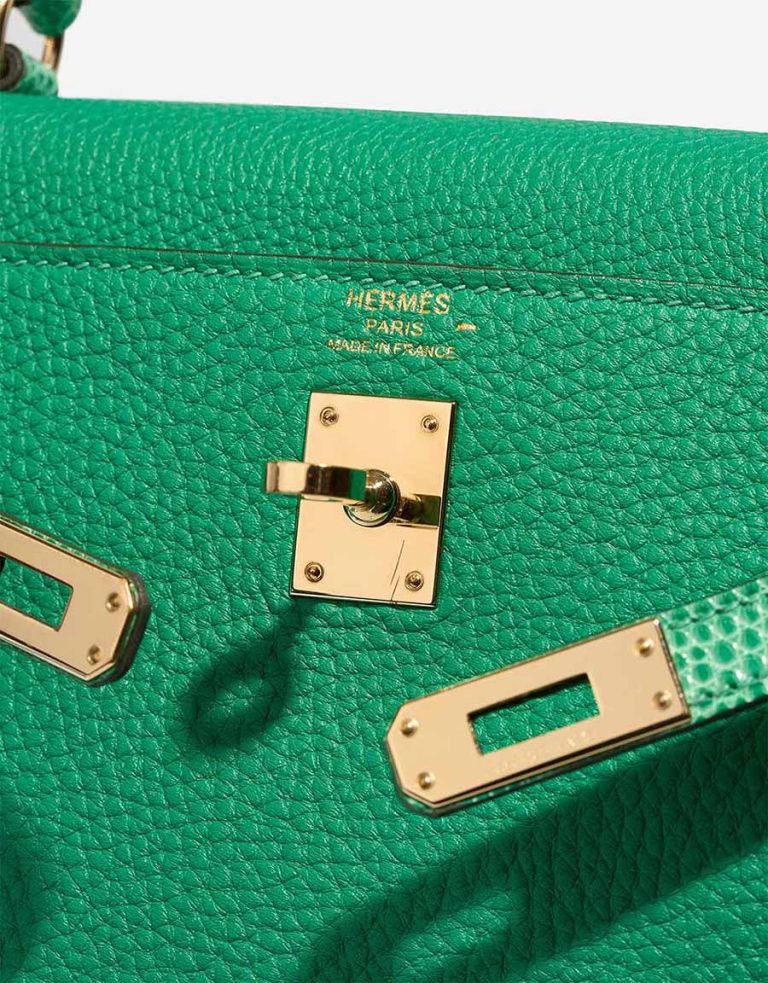 Hermès Kelly 25 Touch Togo / Niloticus Lizard Menthe Logo | Sell your designer bag