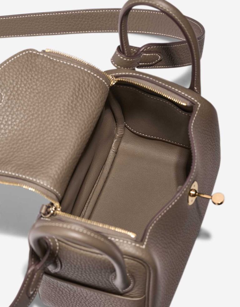 Hermès Lindy Mini Clémence Étoupe Inside | Sell your designer bag