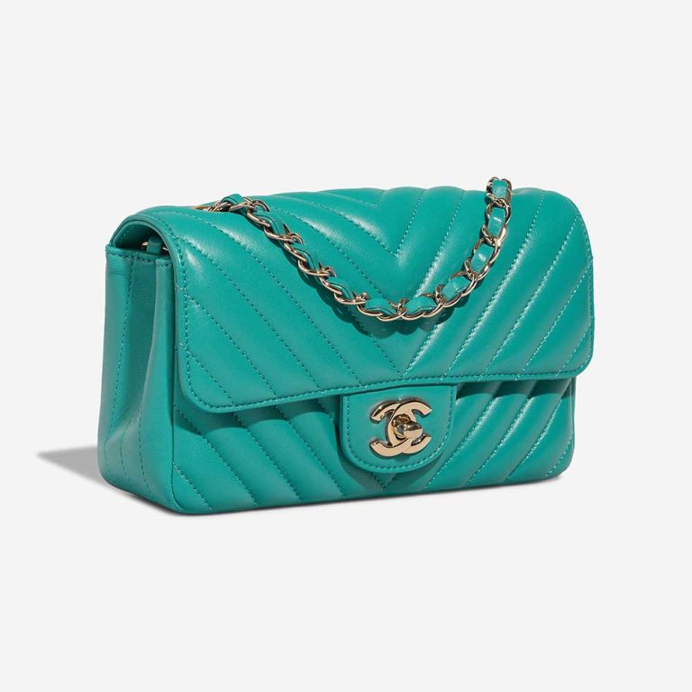 Chanel Timeless Mini Rectangular Lamb Turquoise | Sell your designer bag
