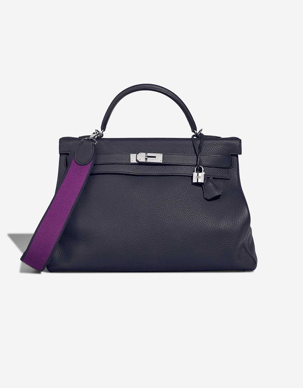 Hermès Kelly 40 Clémence Bleu Obscur / Anémone | SACLÀB