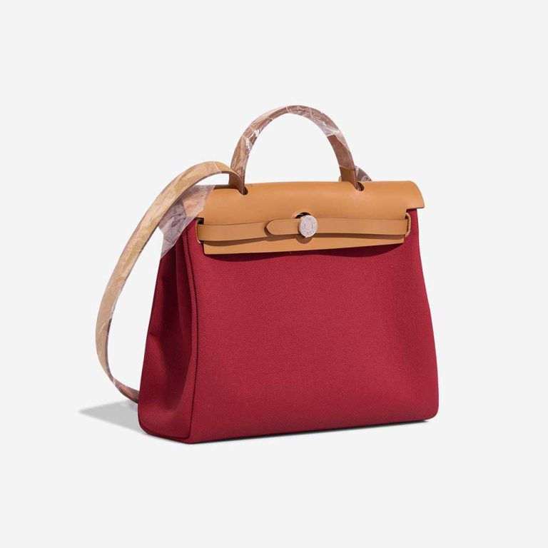Hermès Herbag 31 Vache Hunter / Toile Militaire Naturel / Rouge Grenat | Sell your designer bag