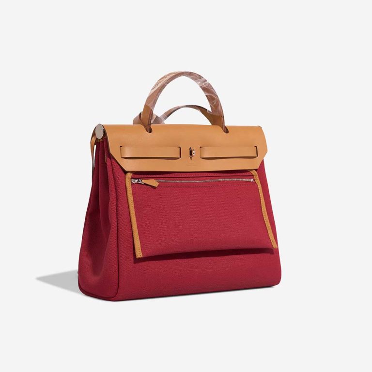 Hermès Herbag 31 Vache Hunter / Toile Militaire Naturel / Rouge Grenat | Sell your designer bag