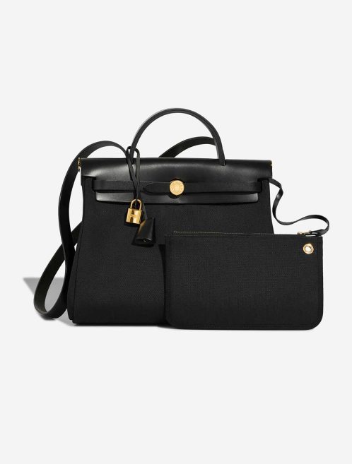 Hermès Herbag 31 Toile Militaire / Vache Hunter Black Front | Sell your designer bag