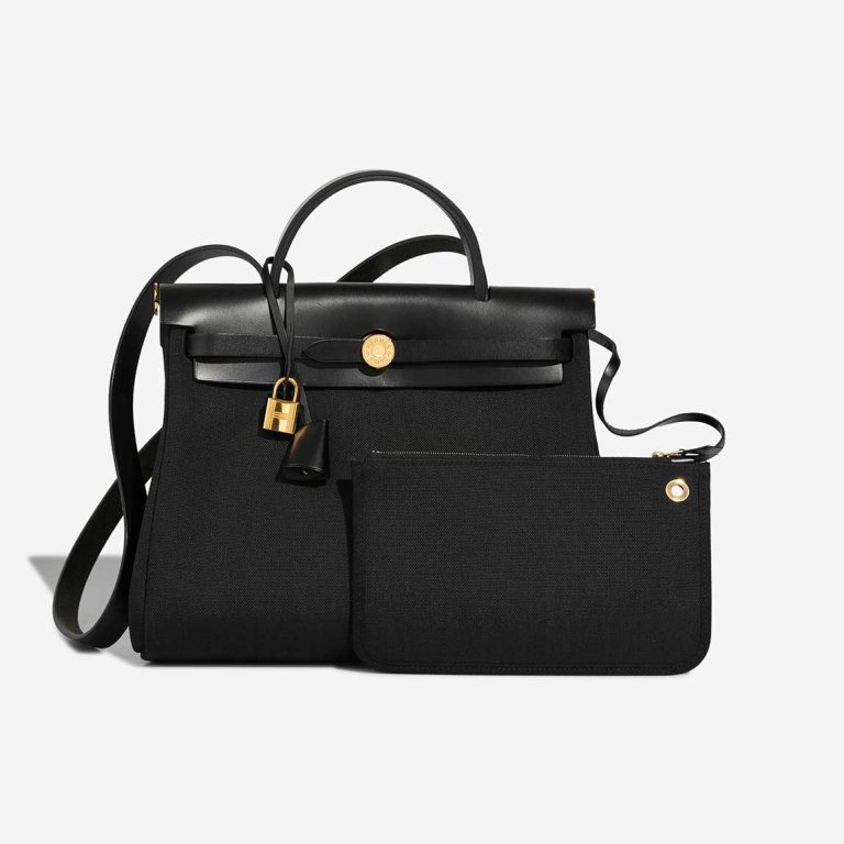 Hermès Herbag 31 Toile Militaire / Vache Hunter Black Front | Sell your designer bag