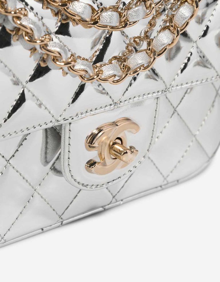 Chanel Timeless Small Patent Silver Front | Sell your designer bag