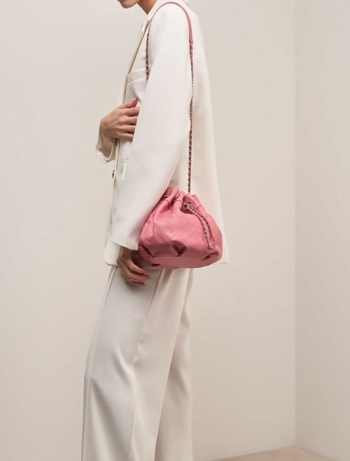 Chanel Bucket Bag Calf Pink on Model | Sell your designer bag