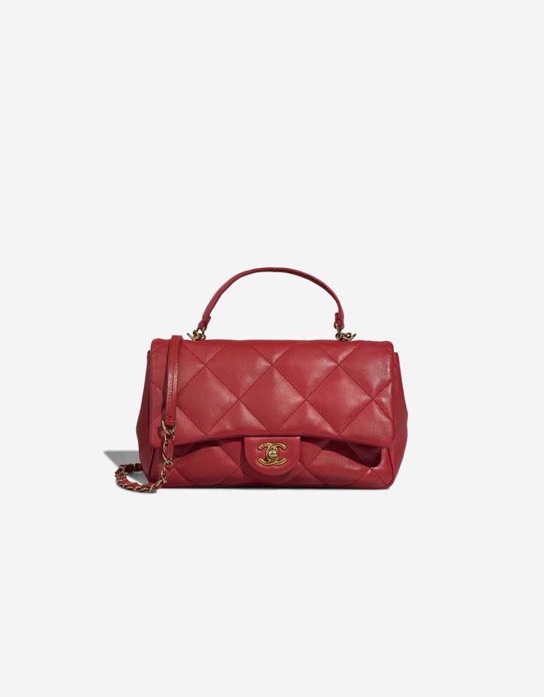 Chanel Timeless Flap Bag Small Lamb Red Front | Sell your designer bag