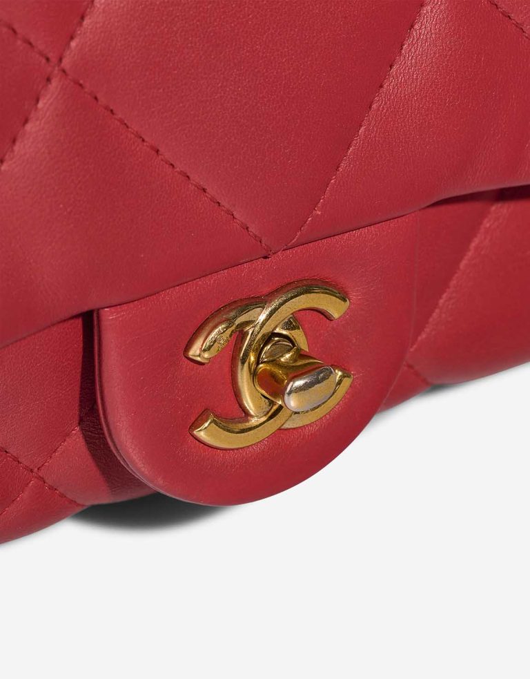 Chanel Timeless Flap Bag Small Lamb Red Closing System | Sell your designer bag