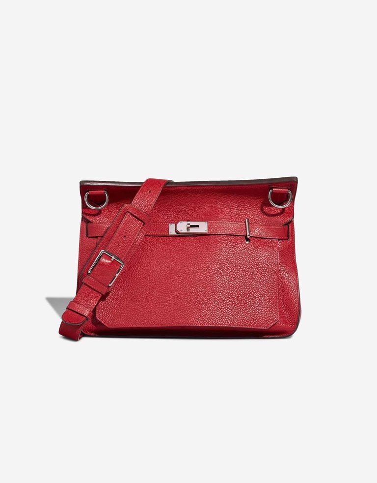 Hermès Jypsière 34 Taurillon Clémence Rouge Vif Front | Sell your designer bag