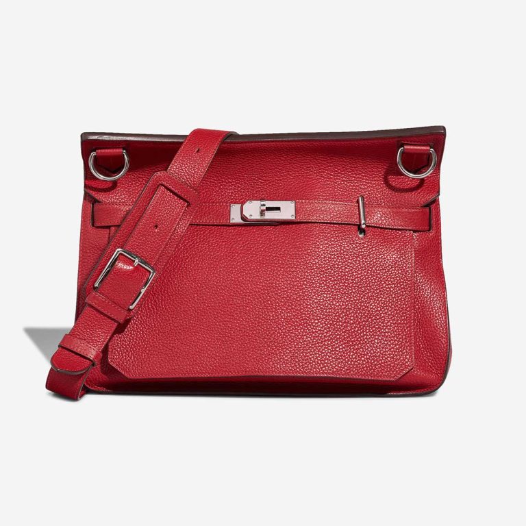 Hermès Jypsière 34 Taurillon Clémence Rouge Vif Front | Sell your designer bag