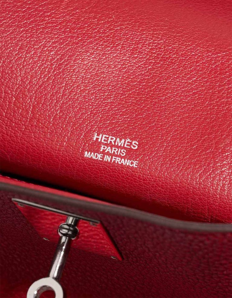 Hermès Jypsière 34 Taurillon Clémence Rouge Vif Logo | Sell your designer bag