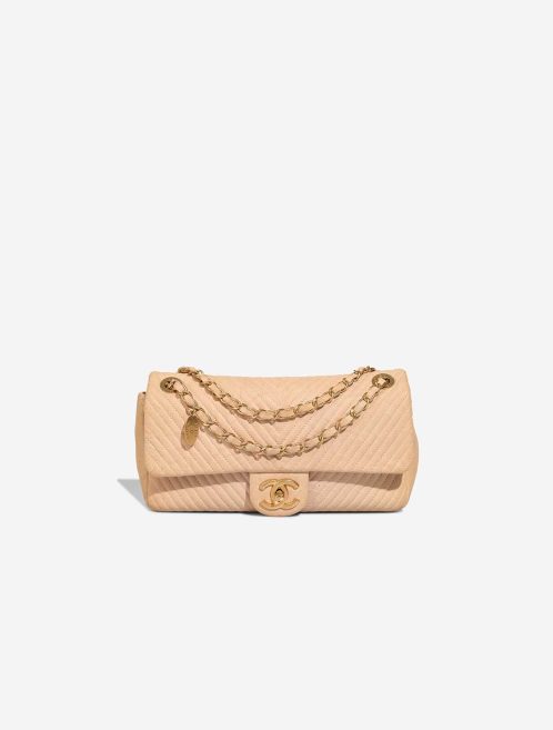 Chanel Timeless Medium Crinkled Calf Beige Front | Sell your designer bag