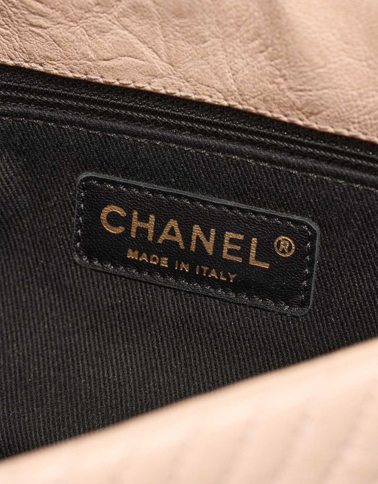 Chanel Timeless Medium Crinkled Calf Beige Logo | Sell your designer bag