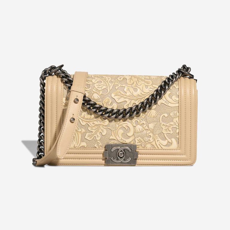 Chanel Boy Medium Lamb Beige Front | Sell your designer bag