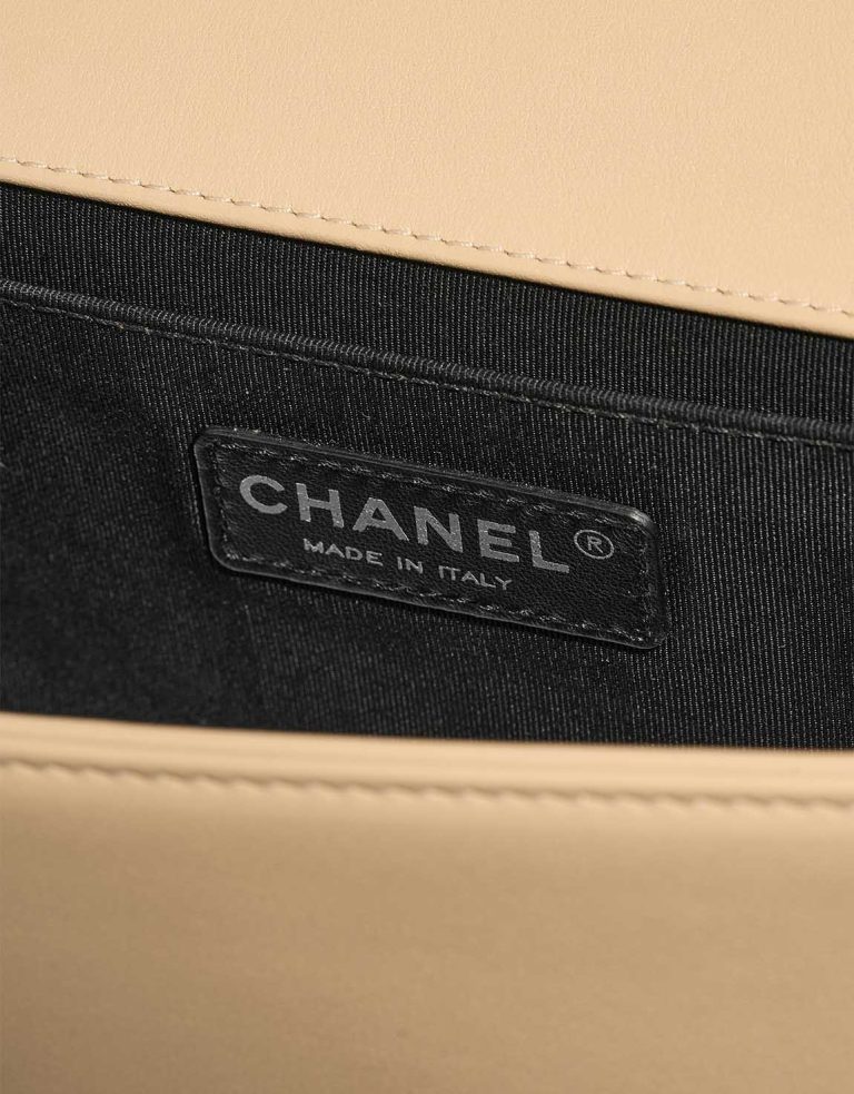 Chanel Boy Medium Lamb Beige Logo | Sell your designer bag