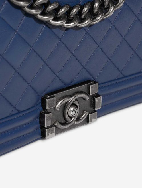 Chanel Boy Medium Lamb Blue Closing System | Sell your designer bag