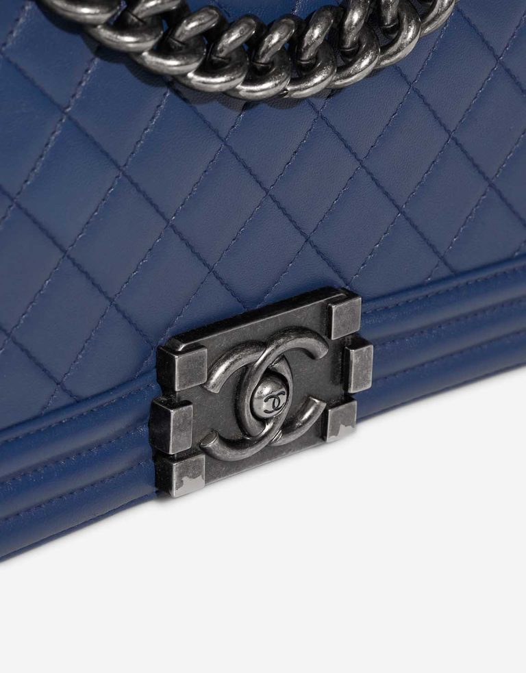 Chanel Boy Medium Lamb Blue Closing System | Sell your designer bag