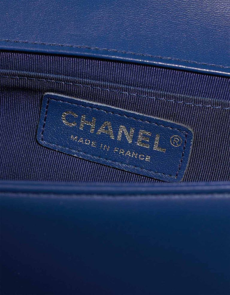 Chanel Boy Medium Lamb Blue Logo | Sell your designer bag